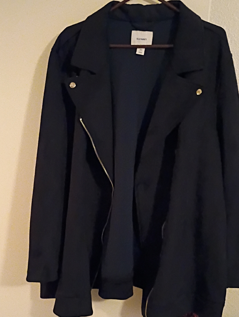 Old Navy Black Asymmetric Zip Motorcycle Jacket 4X